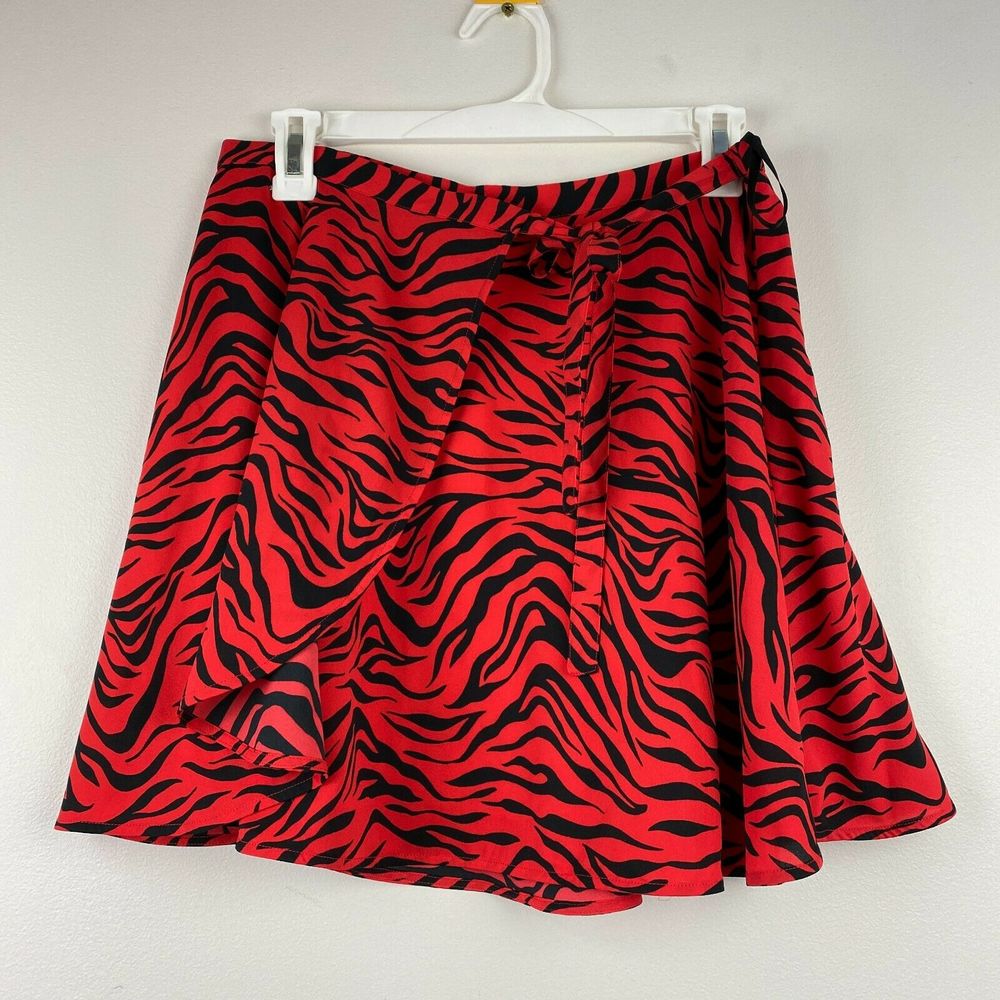 ARITZIA Sunday Best Skirt Red Zebra Print Wrap Skirt Ariel Skirt Size 2